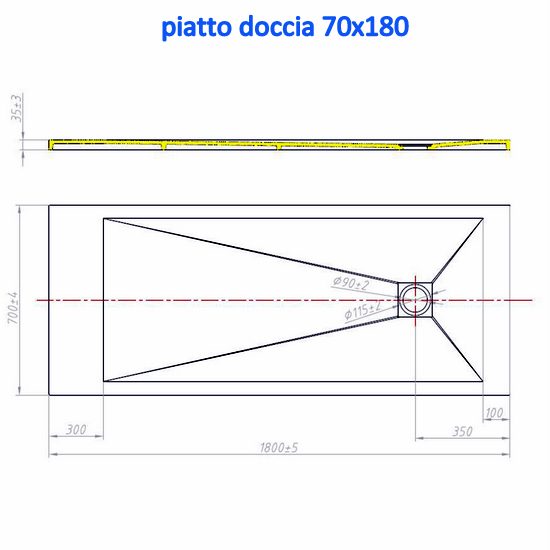 Piatto Doccia Resina Misure.Piatto Doccia In Resina 3 Colori Effetto Pietra In Diverse Misure E Ridimensionabile Pa022