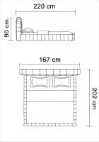 Letto matrimoniale contenitore Margherita in ecopelle ...