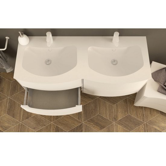 Mobile bagno sospeso Safari2 doppio lavabo cm 120 con ...