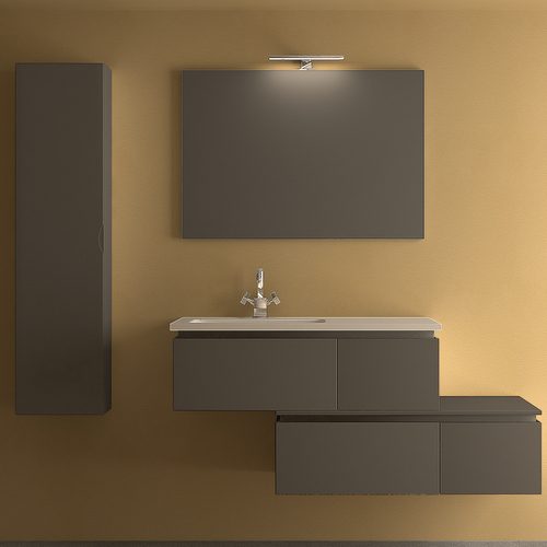 Emmeuno Mobili Da Bagno.Mobile Bagno Maya Da 90 Cm Con Cassettiera Laterale O Decentrata Grigio O Tortora