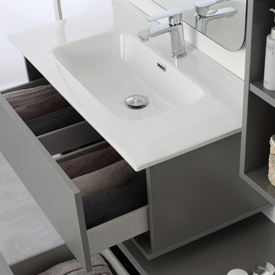 Mobile bagno Maya da 90 cm con cassettiera laterale o ...