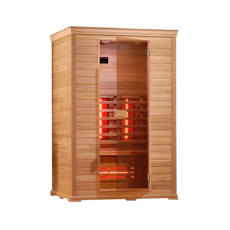Sauna Infrarossi 130x100 in Cedro per due persone con RADIO Cromoterapia CD SN023