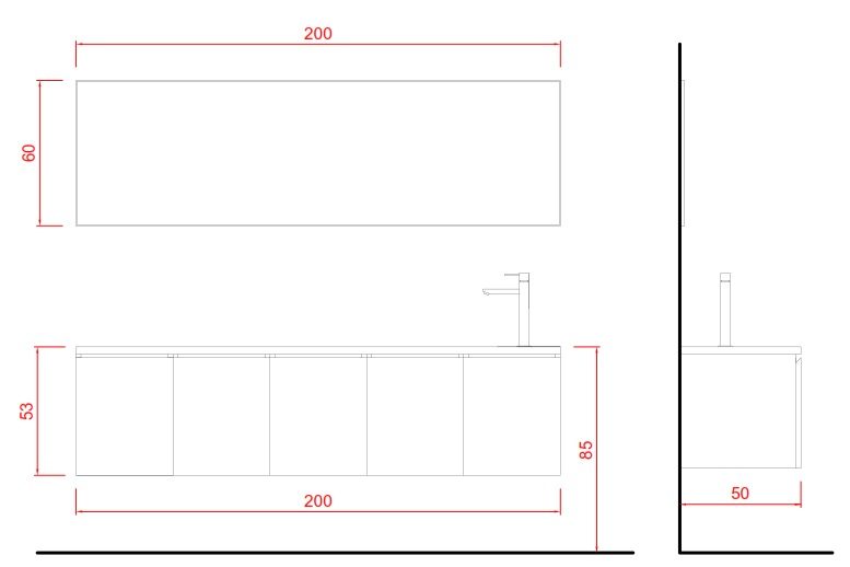 Mobile Bagno Con Lavabo Decentrato A Destra.Arredo Bagno Premium Da 160 O 200 Cm Con Lavabo Decentrato Reversibile Il