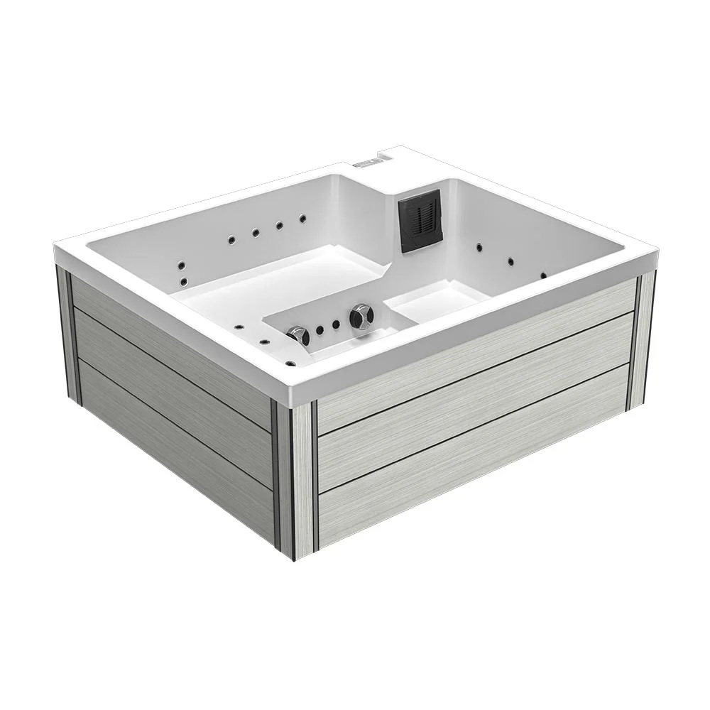 Minipiscina idromassaggio 210x180 cm 3 posti con 25 getti cromoterapia e riscaldatore MP73
