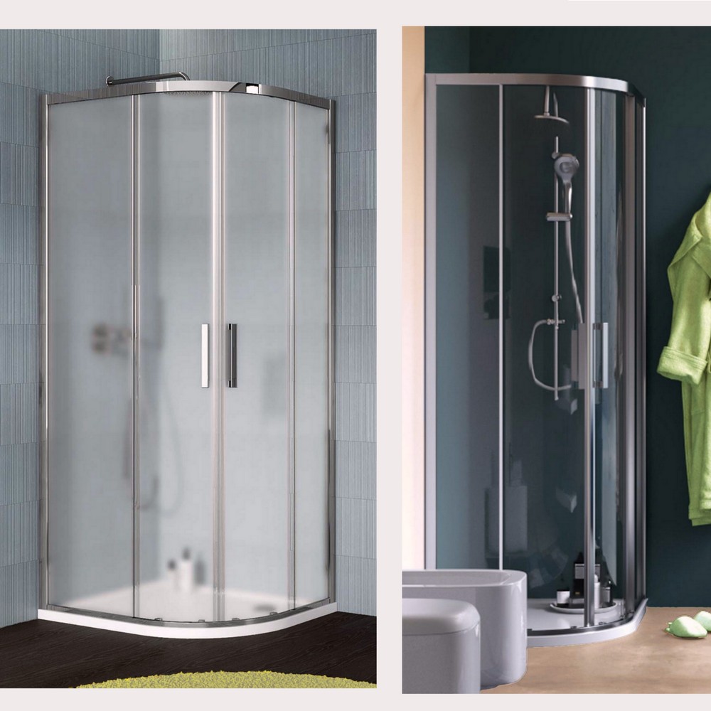 Box Doccia semicircolare 70x90 cm cristallo anticalcare trasparente o opaco altezza 195 cm BOX087