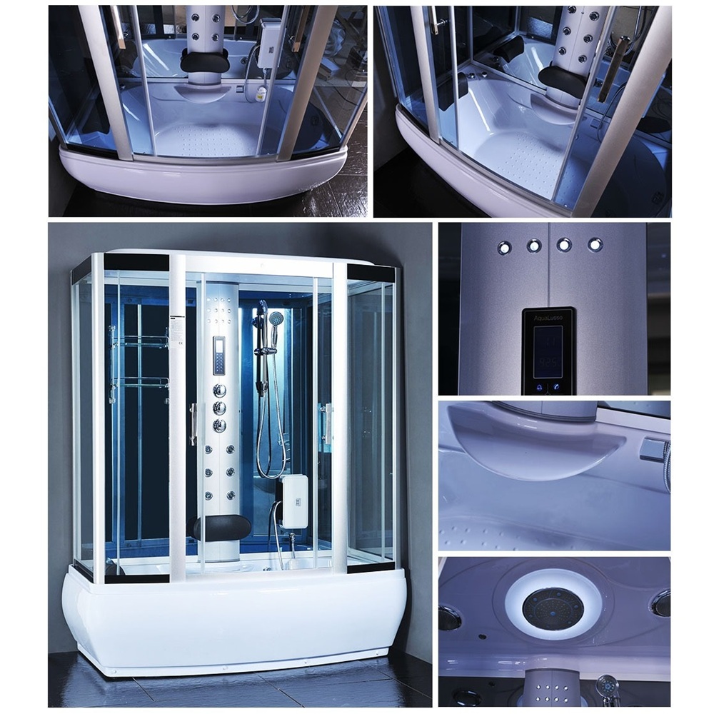 Cabina idromassaggio 170x90 cm con bluetooth box doccia con vasca CB108