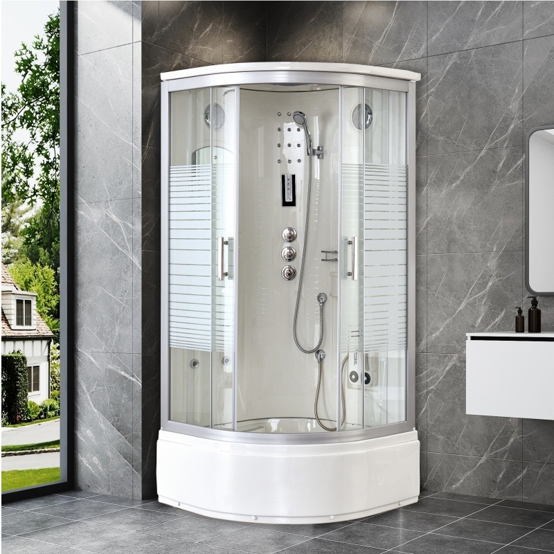 Cabina idromassaggio 90x90 cm con vasca cromoterapia vetri serigrafati CB106