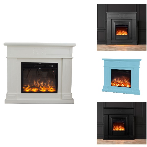 Caminetto elettrico da 113,7xH102,2 con cornice disponibile in 4 tonalità CE008