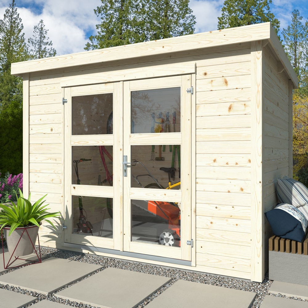 Casetta rettangolare 280x184 cm in legno per esterno con o senza pavimento CS068