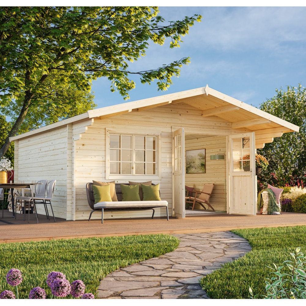 Casetta da esterno 500x445 cm in legno con finestra e porta CS062