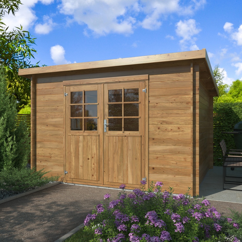 Casetta 322x292 cm in legno Abete impregnato con o senza pavimento CS041