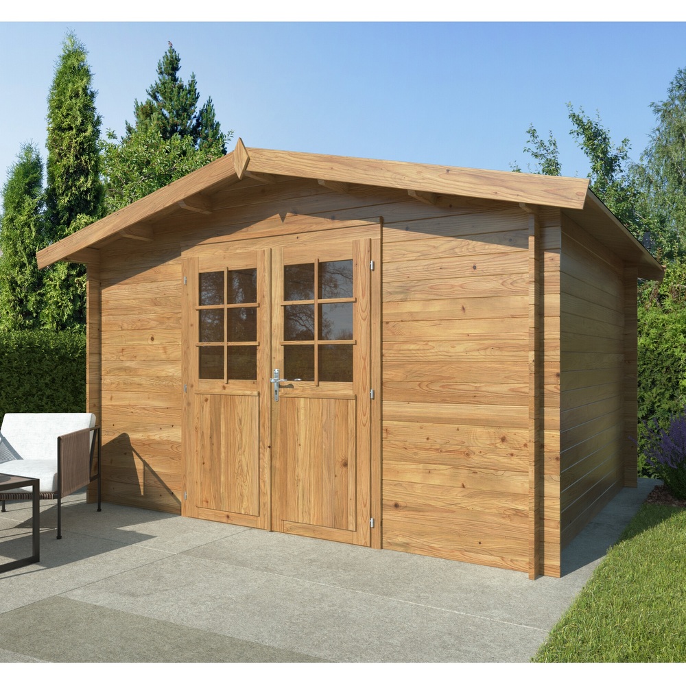Casetta da giardino in legno 358x296 cm con o senza pavimento CS038