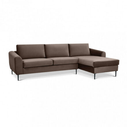 Divano Moderno Modulare Angolare A 2 Posti A Sinistra Divano Con Rivestimento In Tessuto Marrone Hellnar 85922330