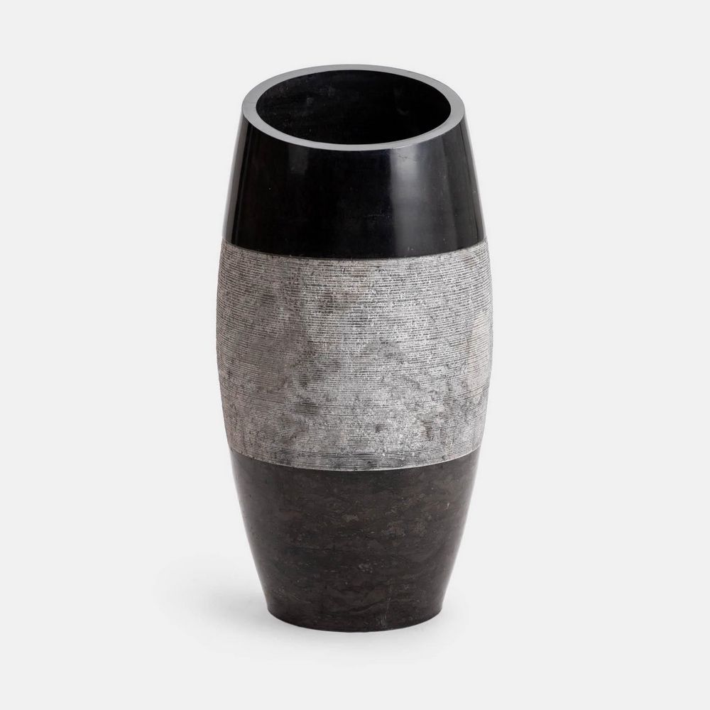 Lavabo freestanding in marmo nero da 50xH100 cm effetto pietra LAV99
