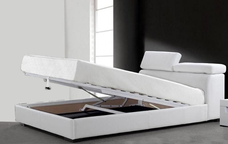 Letto matrimoniale con contenitore modello Primula bianco nero e