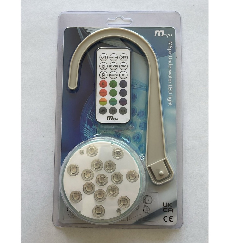 Faretto Led per cromoterapia con gancio e telecomando per vasche e minipiscine AC02
