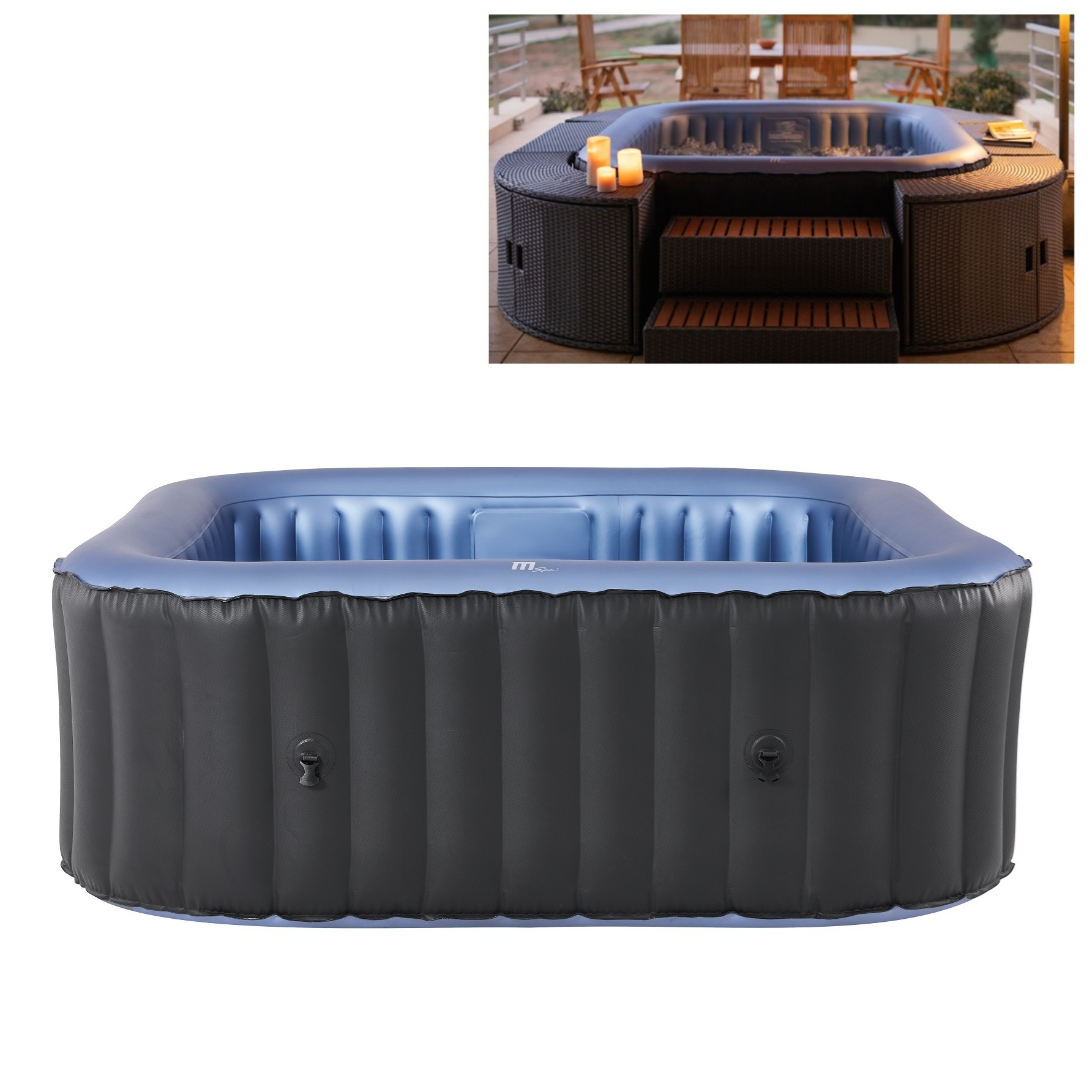 Minipiscina autogonfiante idromassaggio Mspa 185 cm 132 getti 5-6 persone relax MG16