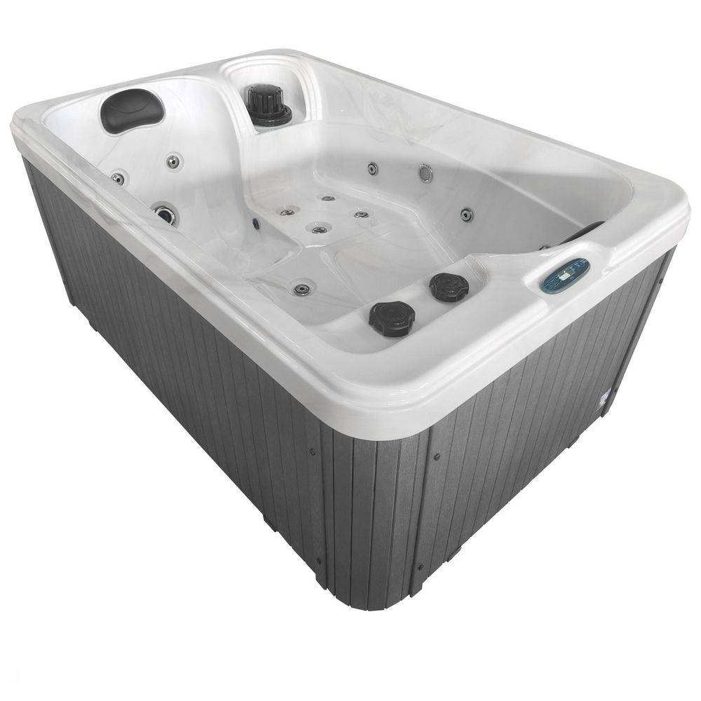 Minipiscina idromassaggio 175x115 cm con 21 getti cromoterapia ozonoterapia MP75