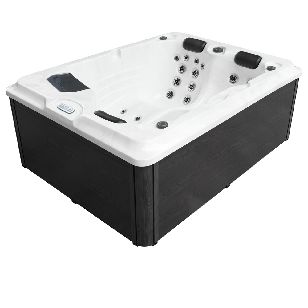 Minipiscina idromassaggio per esterni rettangolare 210x160 cm 3 posti 25 getti cromoterapia e bluetooth inclusi MP43