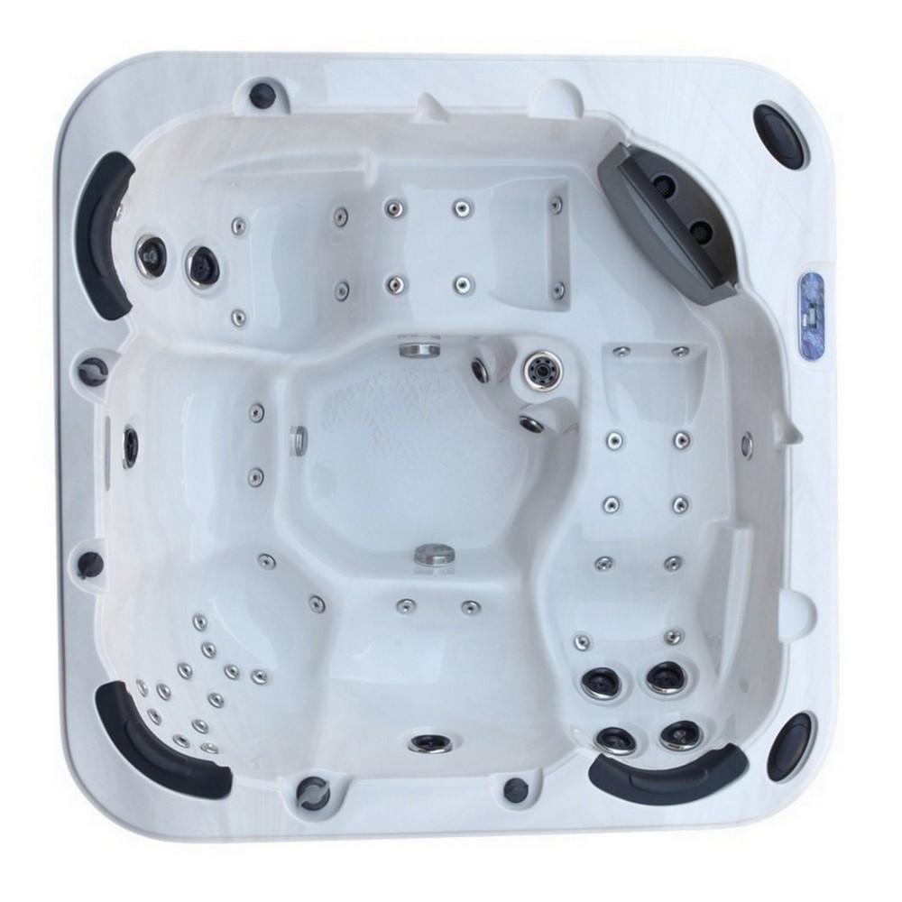 Mini piscina Idromassaggio ad acqua e aria 215x215 bianca o blu con 52 getti, riscaldatore e led MP03
