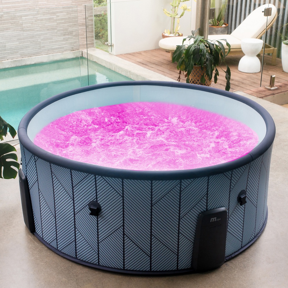 Minipiscina idromassaggio rotonda 6 posti 173 cm 144 getti cromoterapia e wi-fi MP79