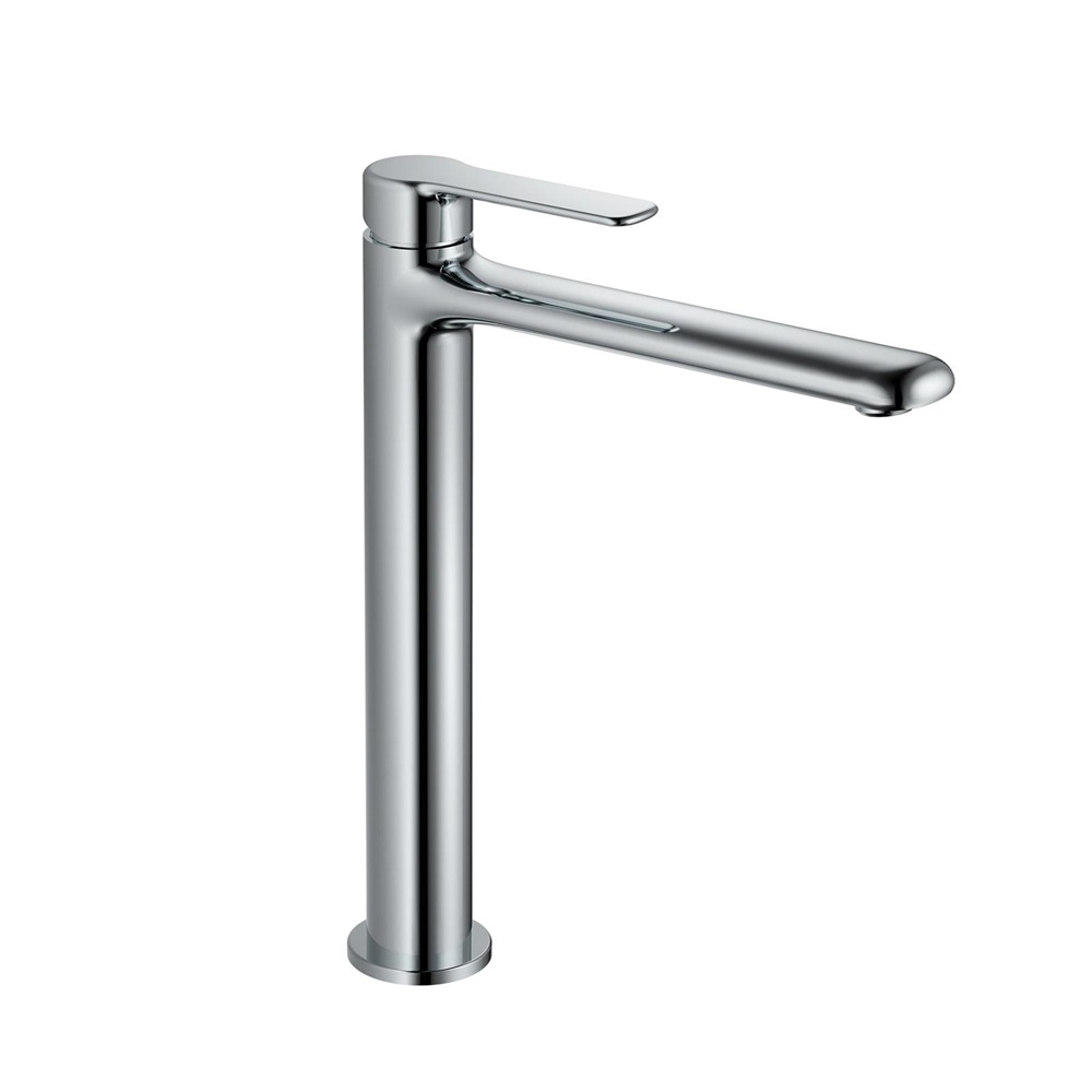 Miscelatore cromato a collo alto per lavabo in ottone RB185