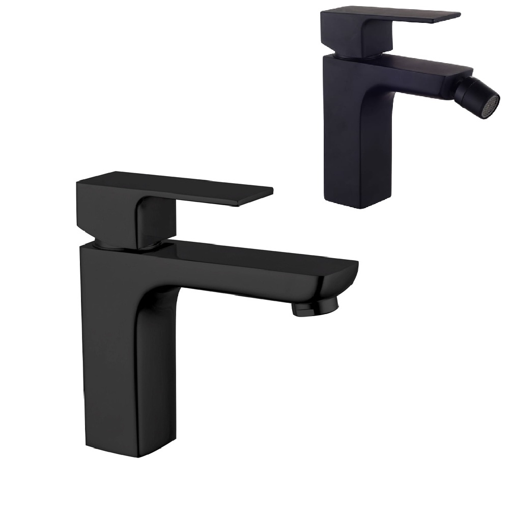 Miscelatore moderno per lavabo e/o per bidet colore nero finitura opaca RB188