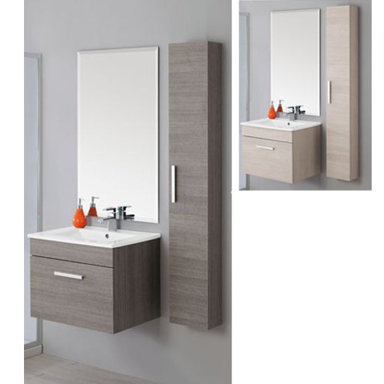 Arredo Bagno Mobile Magenta cm 60 sospeso in 2 colori con COLONNA in omaggio