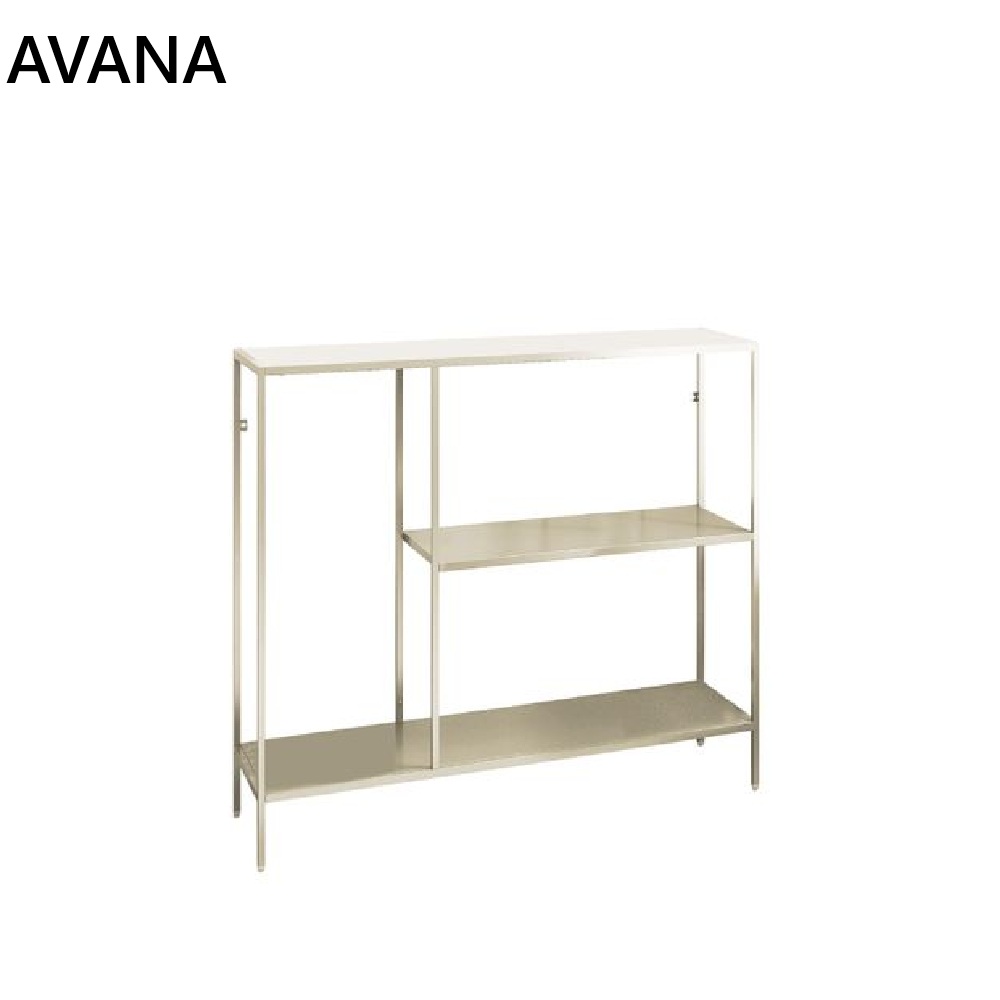 mobile-libreria-bassa-metallo-avana-dettagli