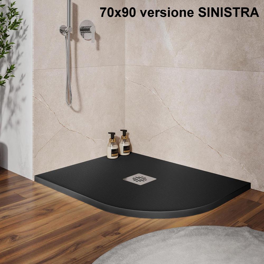 piatto-doccia-mineralmarmo-semicircolare-nero-70x90-sinistro