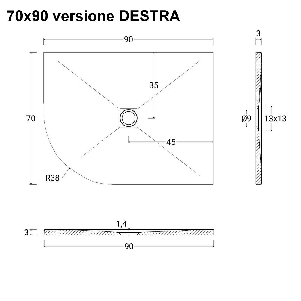 piatto-doccia-mineralmarmo-semicircolare-scheda-tecnica-70x90-dx
