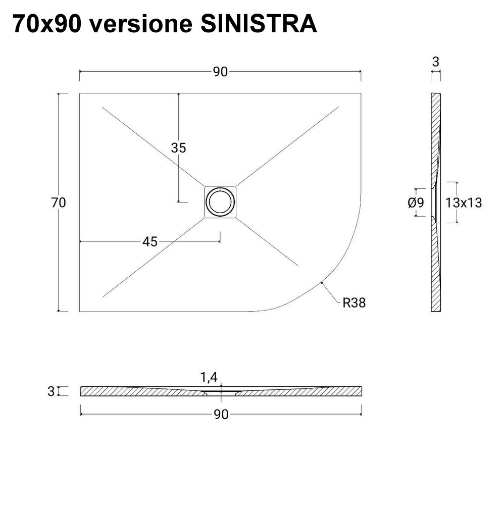 piatto-doccia-mineralmarmo-semicircolare-scheda-tecnica-70x90-sx