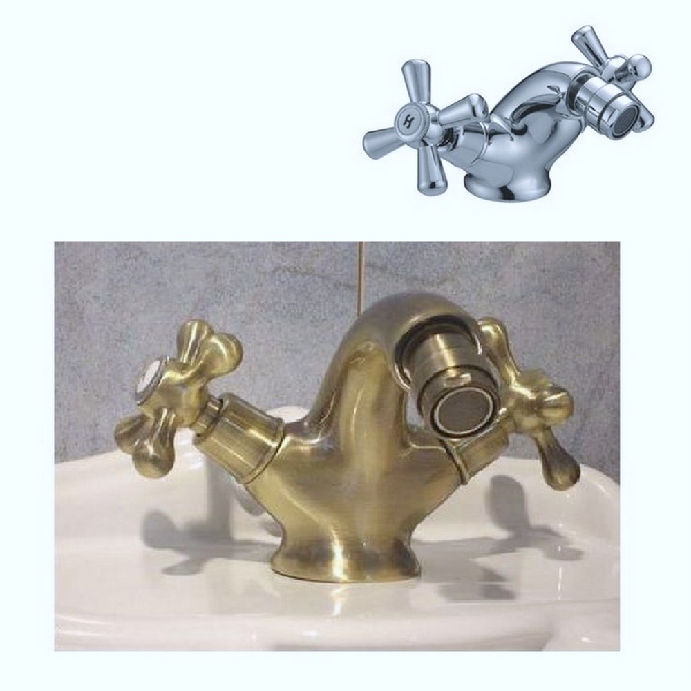 Rubinetto Miscelatore in ottone bronzato o cromato per bidet RB018