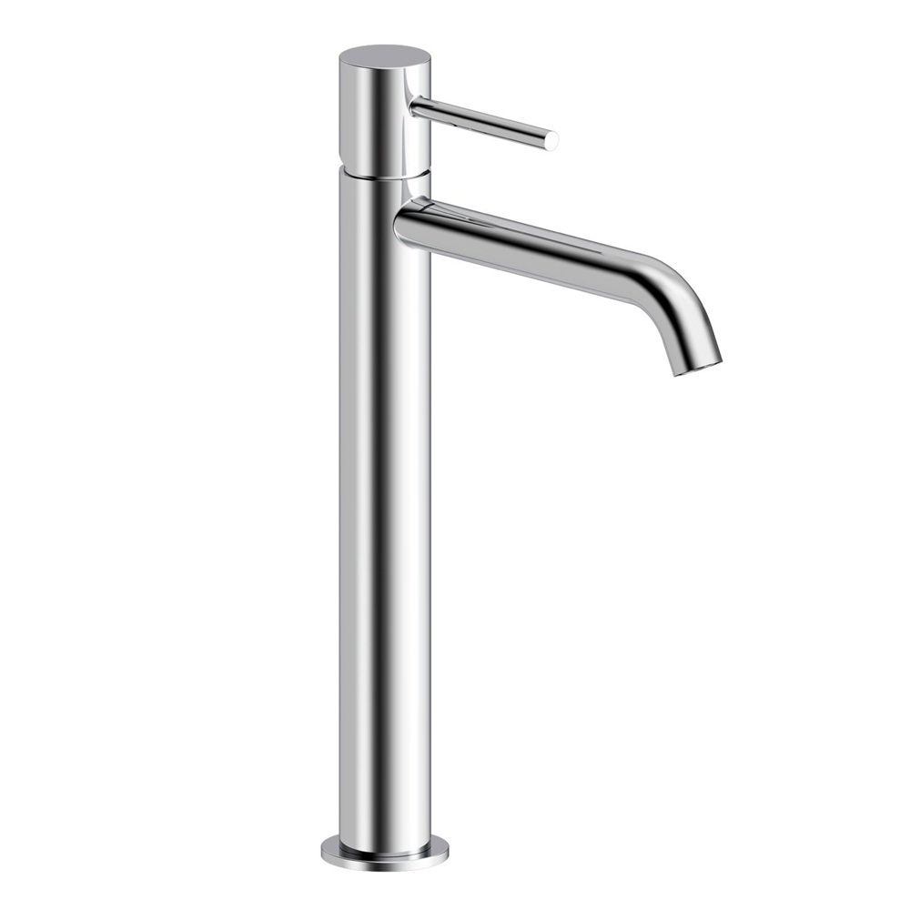 Rubinetto a collo alto in ottone cromato per lavabo RB184
