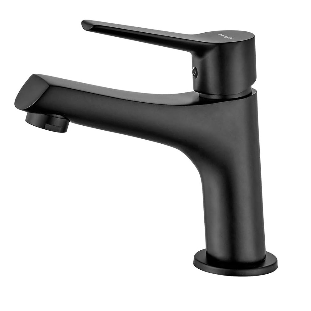 Miscelatore nero opaco per lavabo rubinetto a collo basso RB125