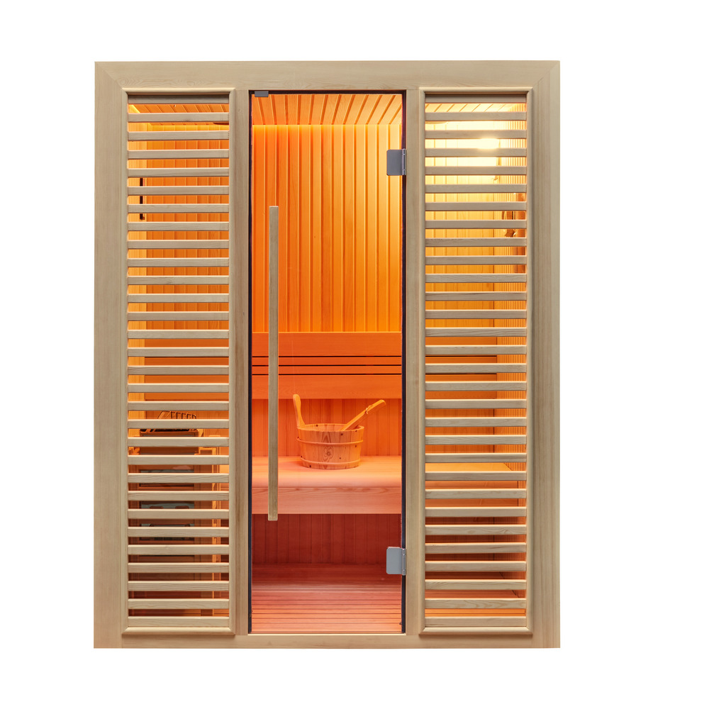 Sauna Finlandese 150x100 cm con stufa, cromoterapia e radio con bluetooth SN110