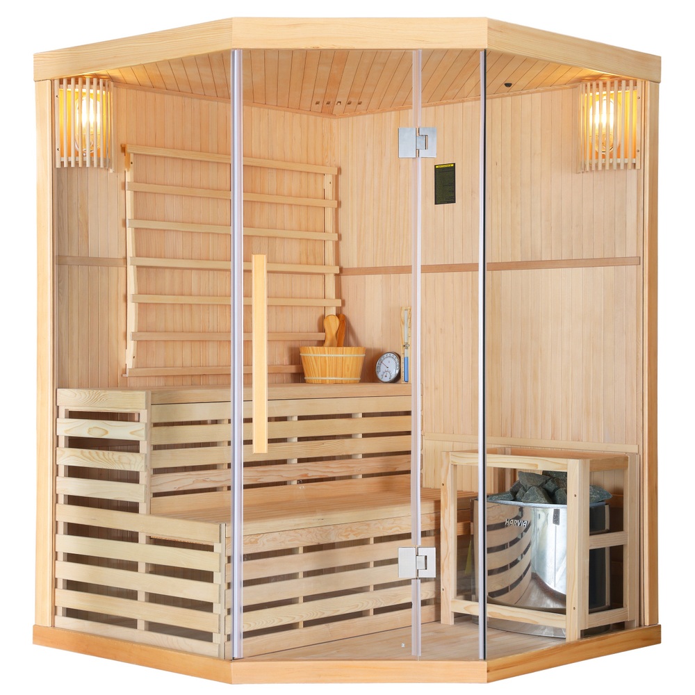 Sauna Finlandese da 150x150 cm da 3 posti stufa con pietre inclusa SN064