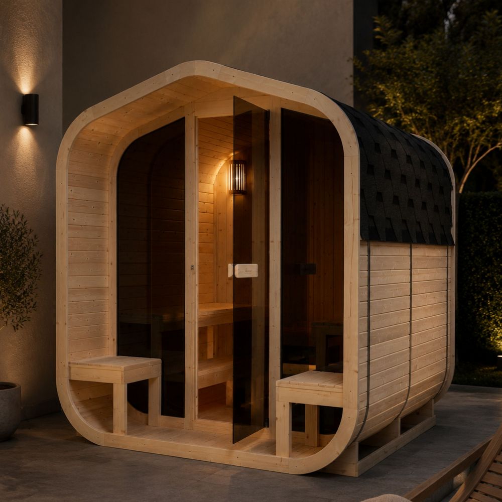 Sauna finlandese da esterno 6 posti 220x224 cm con stufa SN120