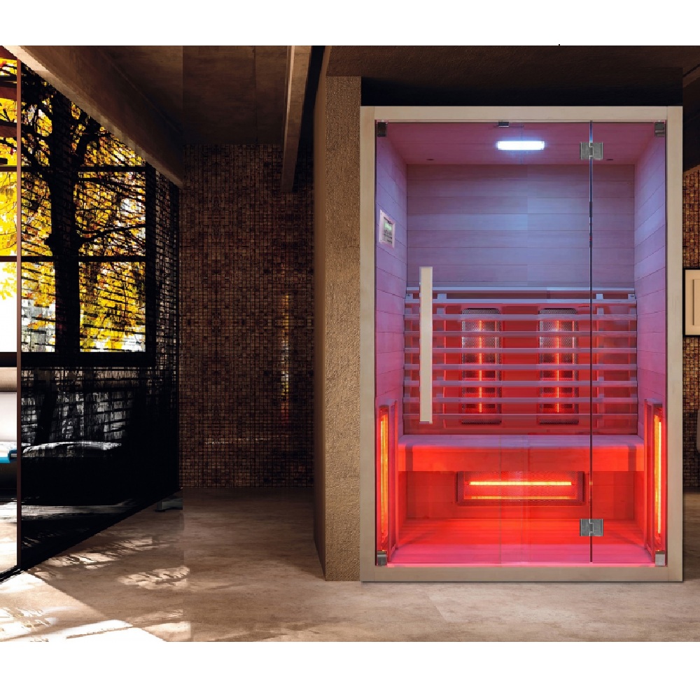 Sauna Infrarossi 120x100 cm con bluetooth luci led e 5 irradianti full spectrum SN099