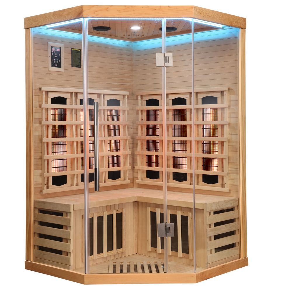 Sauna Infrarossi 120x120 cm con irradianti in carbonio e full spectrum, led e radio SN107