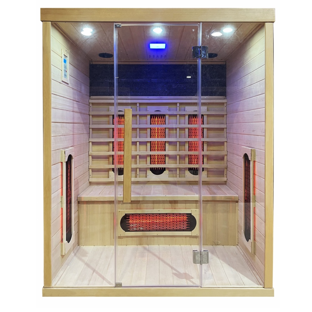 Sauna Infrarossi 150x110 cm da 4 posti con radio usb bluetooth e luci led SN102