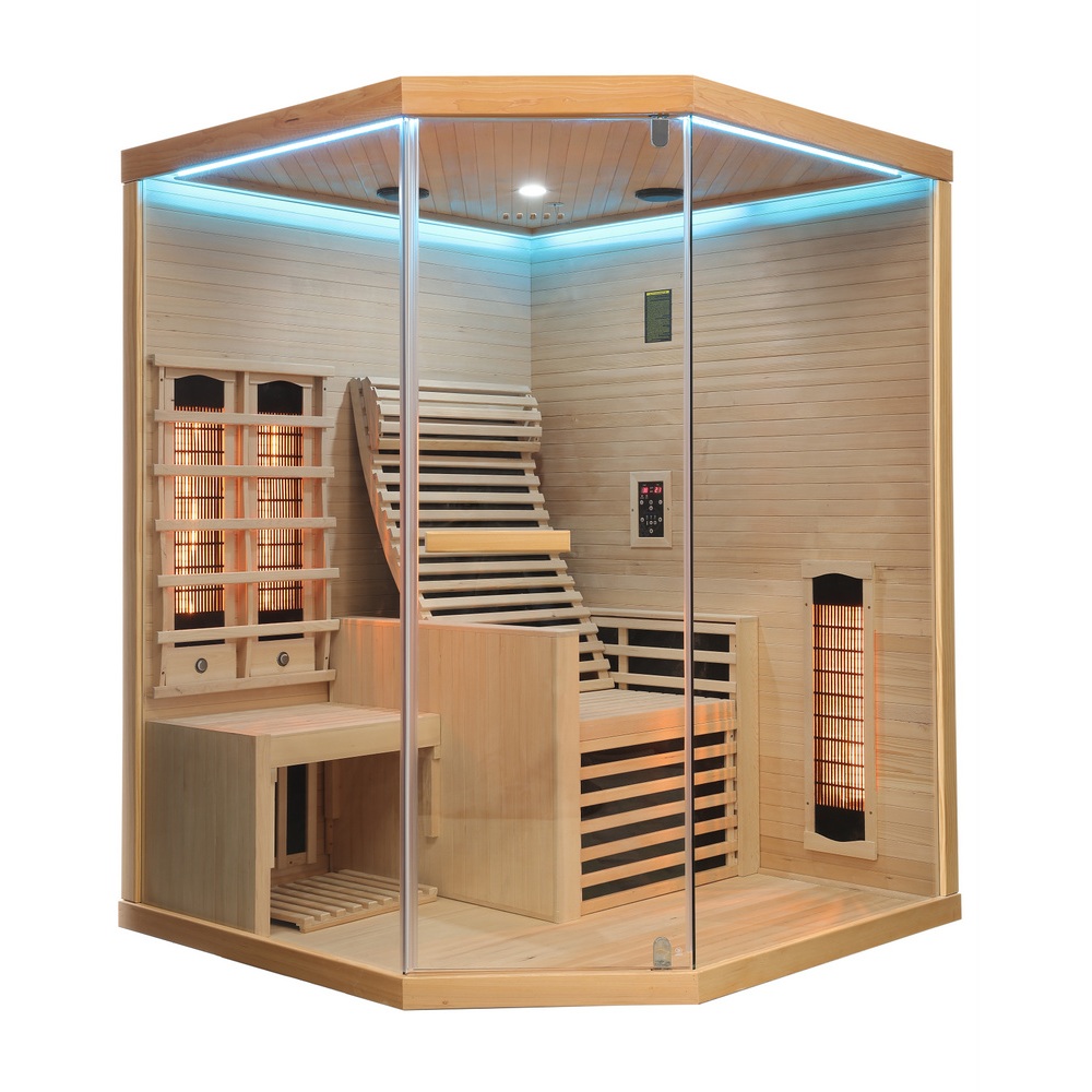 Sauna infrarossi 150x150 cm da 2 posti irradianti in carbonio e full spectrum SN094
