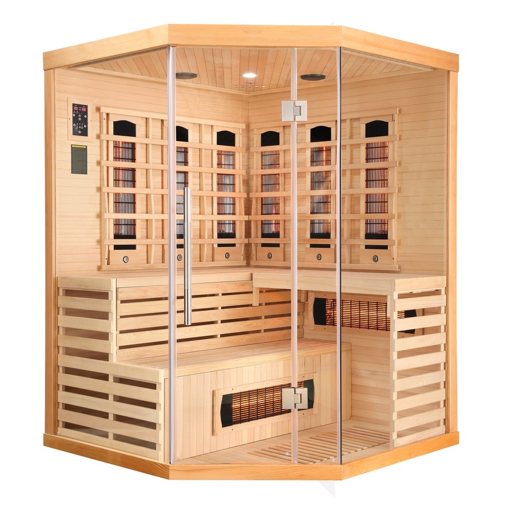 Sauna infrarossi 150x150 cm da 3-4 posti cromoterapia lettore MP3 SN034