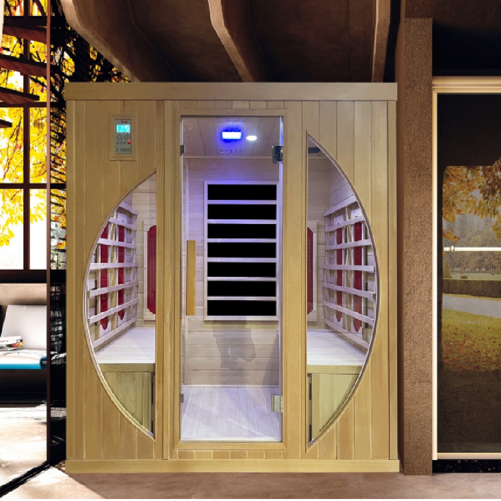 Sauna infrarossi 180x120 cm irradianti in carbonio 4 posti bluetooth aromaterapia SN105