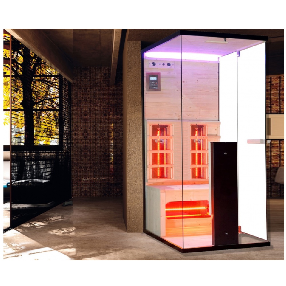 Sauna Infrarossi 110x80 cm full spectrum con bluetooth cromoterapia e aromaterapia SN098