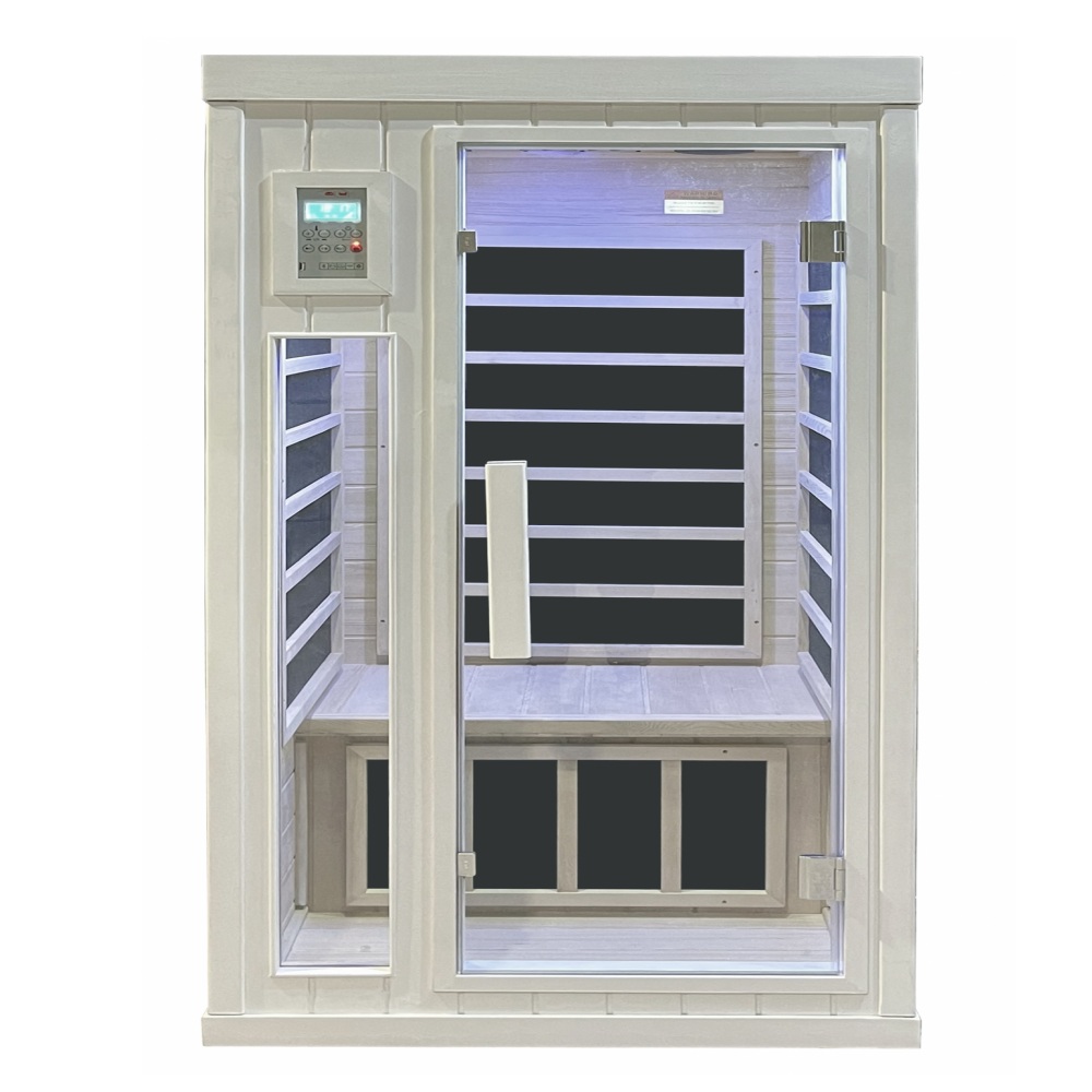 Sauna infrarossi 90x90 cm 1-2 posti con bluetooth, cromoterapia e irradianti in carbonio SN104