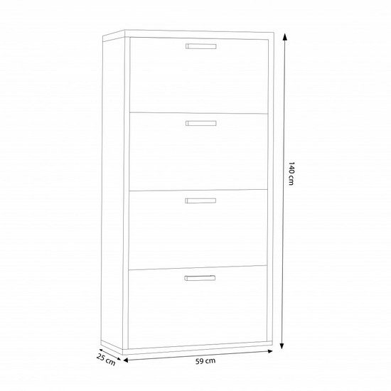 Scarpiera con ante a ribalta in legno disponibile in 4 colori e 3 misure  BM054 - Bagno Italia