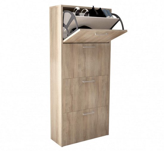 Scarpiera con ante a ribalta in legno disponibile in 4 colori e 3 misure  BM054 - Bagno Italia