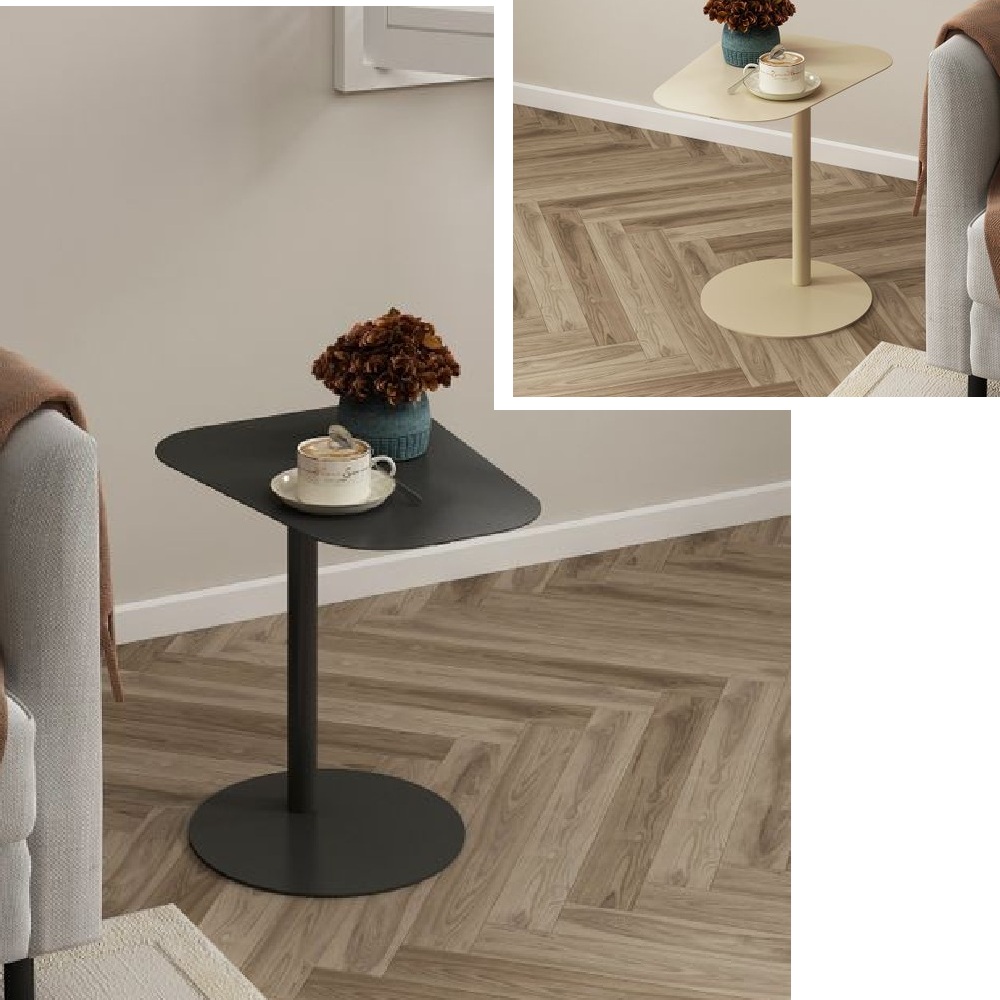 Tavolino da caffè 50x38xH50 cm in metallo colori ardesia o avana BM154