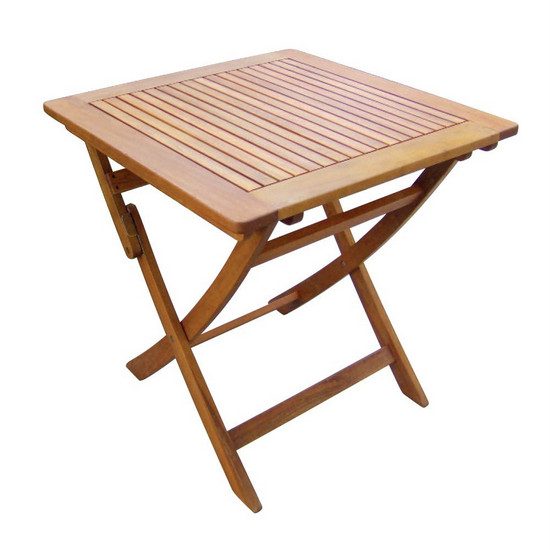 Tavolo da esterno Riddle 70x70 cm in legno di acacia massiccio disponibile  anche con sedie - Bagno Italia